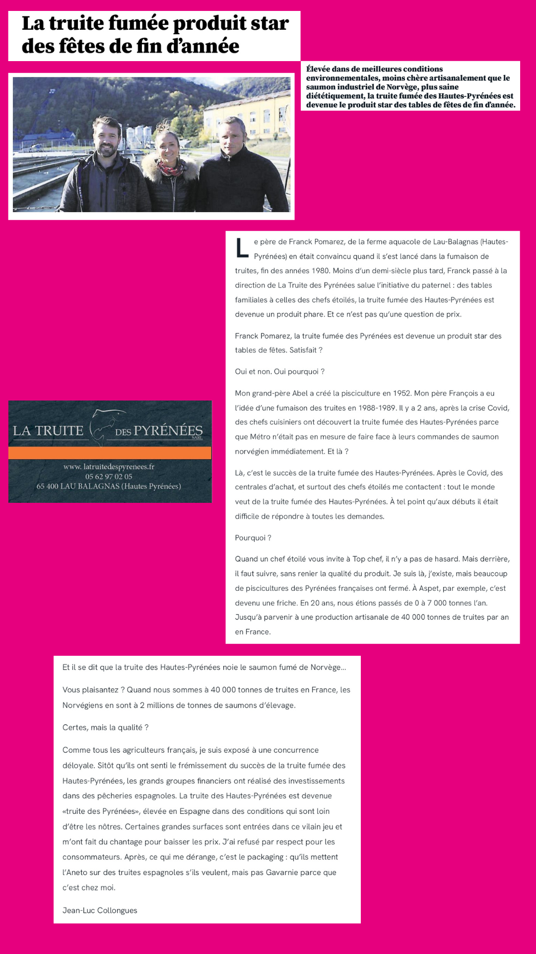 la truite des pyrénées article 