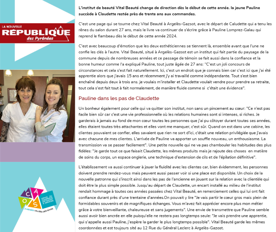 vital beauté article presse